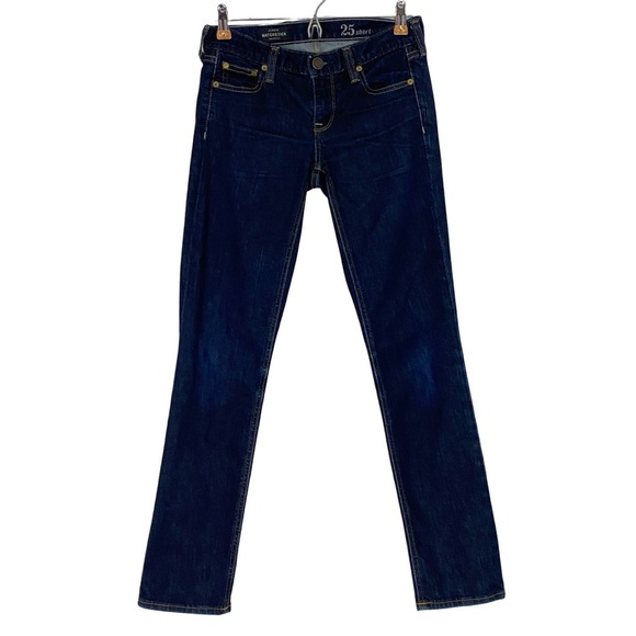 Jcrew Matchstick Jeans Womens XS Waist 25 Dark Blue Low Rise Slim Stretch J Crew - Picture 1 of 13